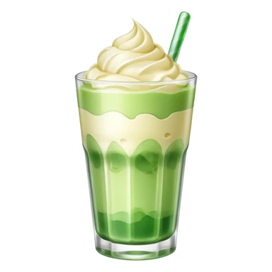 Japanese cream soda green on a glass with ice ice cream vanilla 1 scoop on top sticker