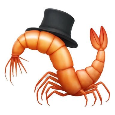 Shrimp wearing a hat sticker