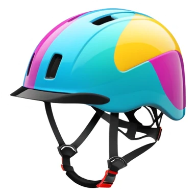 A vibrant bike helmet  sticker