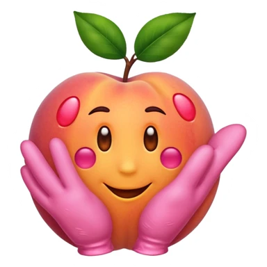 Emoji Peach with hand prints on the back  sticker
