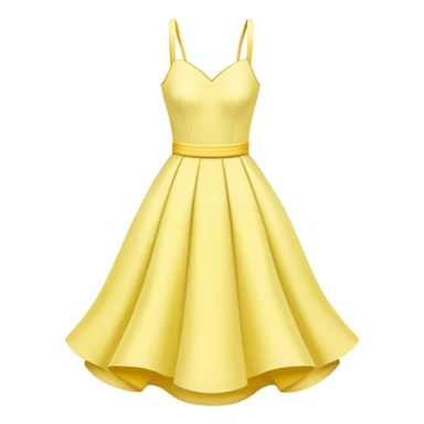 pastel yellow spring dress floating in the air sticker