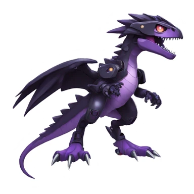  Cool Edgy Black Purple Digimon-Fakemon-Raptor-Dragon-Mecha full body sticker