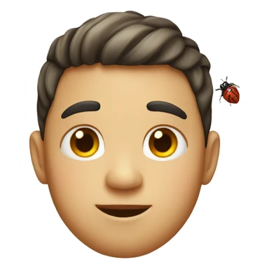 a boy with a bug fat head sticker