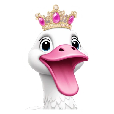 Pink silly goose wearing a tiara and dancing  sticker