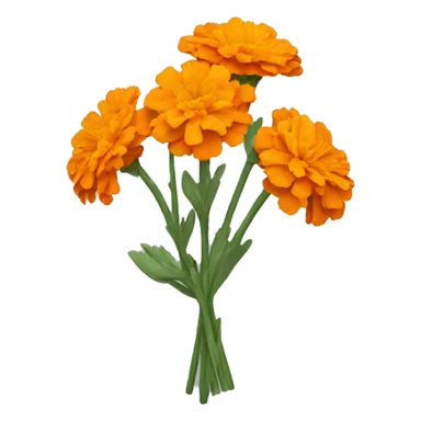 Orange marigold bouquet with three stems sticker