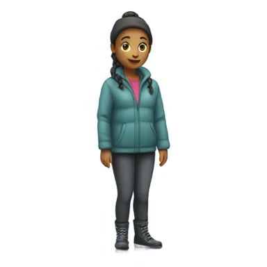 Girl standing on ice  sticker