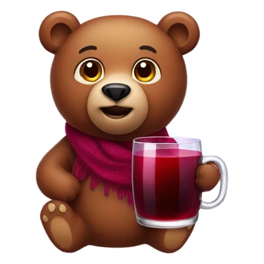 Bear with mulled wine  sticker
