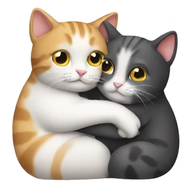 Two cats hugging  sticker