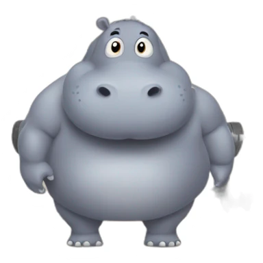 Hippo gym, fill the entire picture, no edges sticker