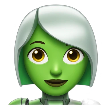 green robot girl sticker