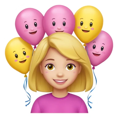 Gianna spelled with cute girl balloons sticker