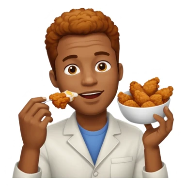 black man eating chicken sticker