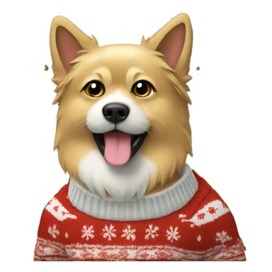 Zwergspitz wearing christmas Sweater  sticker
