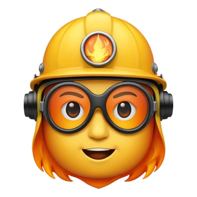 Attitude fire emoji with black goggle  sticker