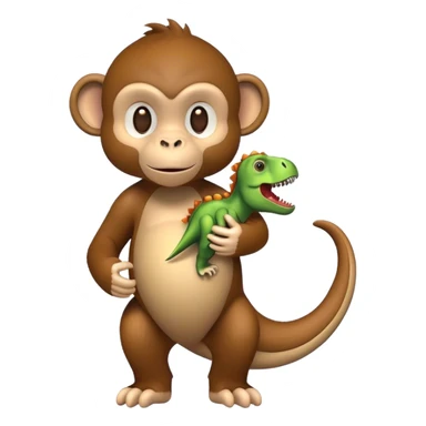 monkey with dinosaur toy sticker