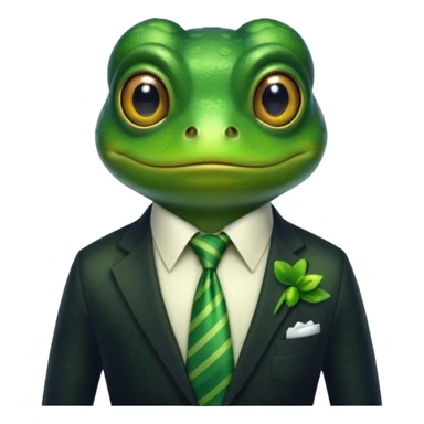 frog with tie sticker