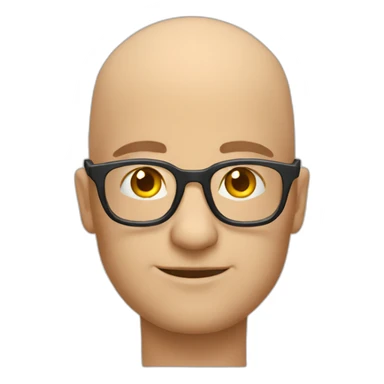 bald developer in glassess european sticker
