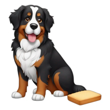 Bernese mountain dog baking bread sticker