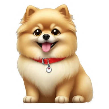 Pomeranian with red collar sticker