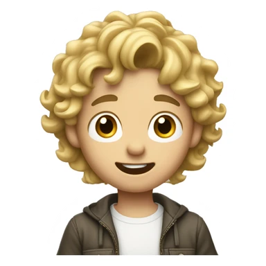 light-skinned boy with wavy hair and money eyes with his hands on his ears, showing surprise sticker