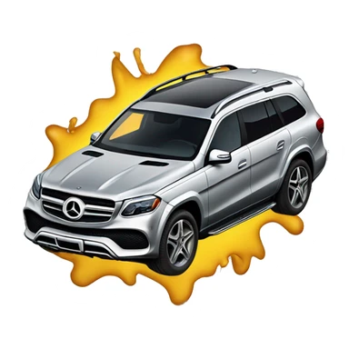 crashed mercedes GLS sticker
