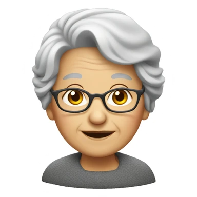 old lady with grey hair sticker