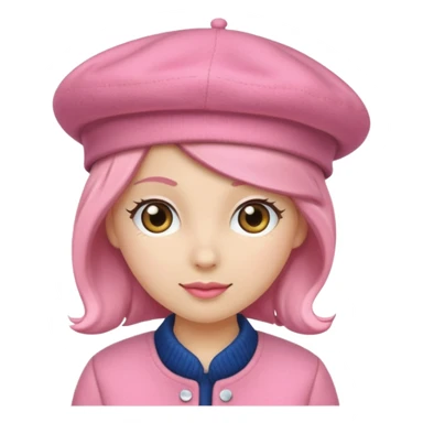 a pink beret hat sticker