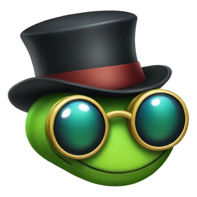 caterpillar with sunglasses and top hat sticker