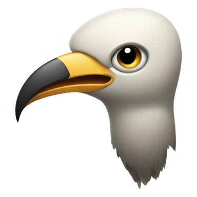 Bird with human teeth and very very skinny sticker