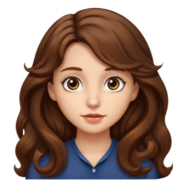 girl with long brown wave hair, big eyes sticker
