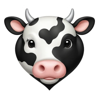 Cow print heart sticker