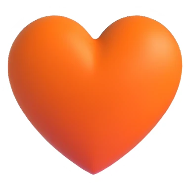 dark orange heart, 3D style sticker