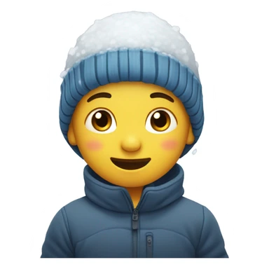 Little boy playing with snow  sticker