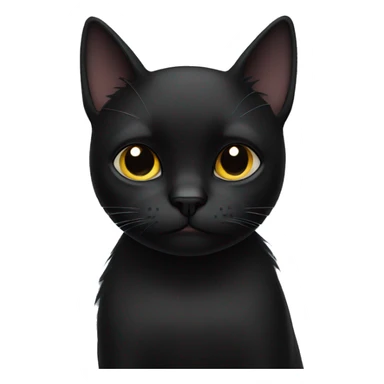 black cat sad face sticker