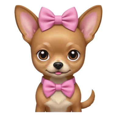A Chihuahua with pink bow stranger Things character costume sticker