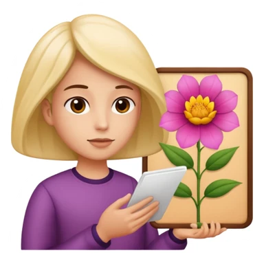 someone who's reading a panel to learn about a big tree/plant/flower sticker