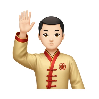 Traditional wushu salute hand sign sticker