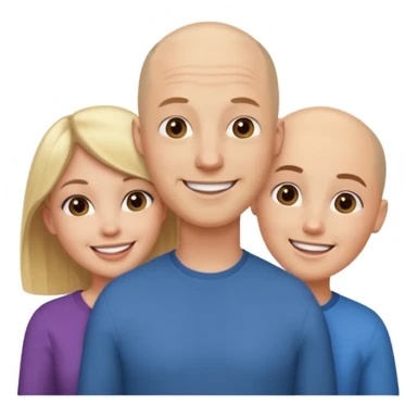 throuple blonde brunette females bald male sticker