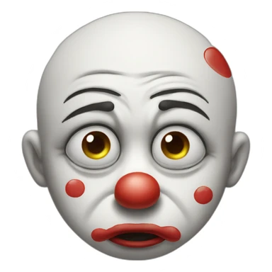 crying sad clown with tears sticker