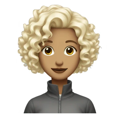 curly platinum blonde bob hai sticker