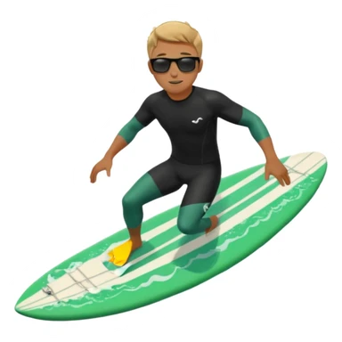 Un hombre sorteando con camisa negra y tabla verde sticker