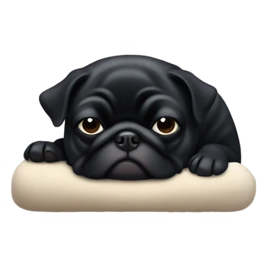 Black pug sleeping sticker