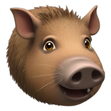 Fatty small round wild boar sticker