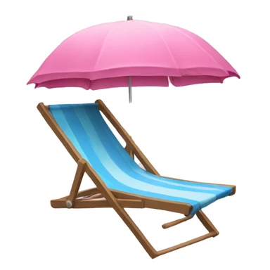 pink beach chair with umbrella sticker