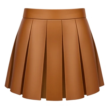 mini brown leather skirt front view sticker