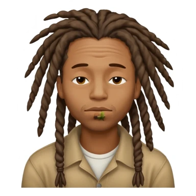 Black man with dreads and a clean shave puckering his lips and closing his eyes making this face😌 sticker