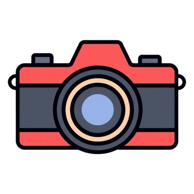 red minimalist camera sticker