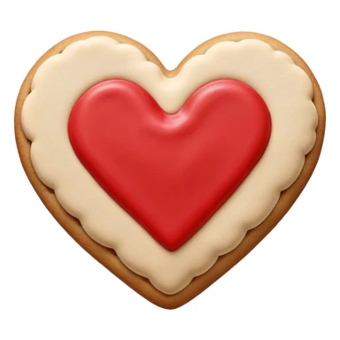Heart-shaped cookie with red icing sticker