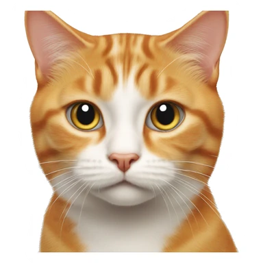 Ginger, white and tabby cat looking confused sticker
