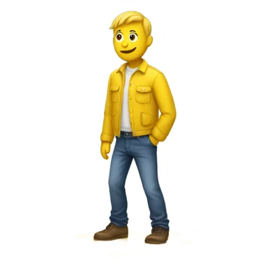 guy with pants on in yellow puddle  sticker